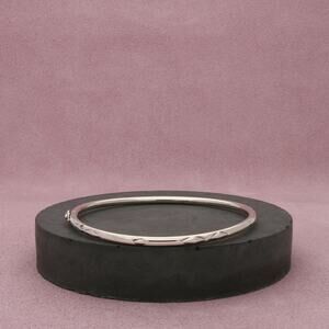 sterling silver 3mm diamond-cut bangle bracelet size 7.75in